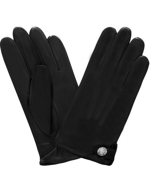 Gants en Cuir d'Agneau doublure Soie noirs
