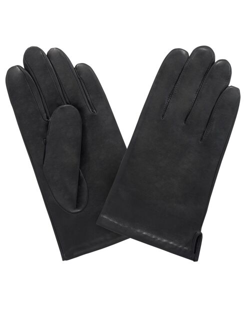 Gants en Cuir d'Agneau doublure Soie noirs