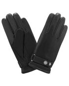 Gants en Cuir d'Agneau doublure Textile noirs