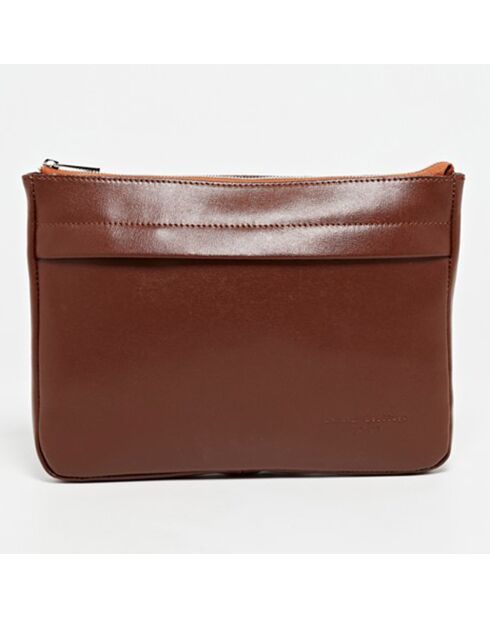 Pochette Hadi en Cuir marron - 31x23x2 cm