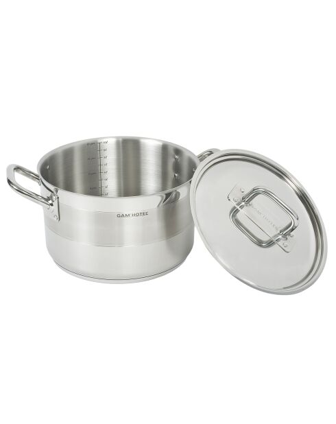 Marmite induction avec couvercle inox - D.28 cm