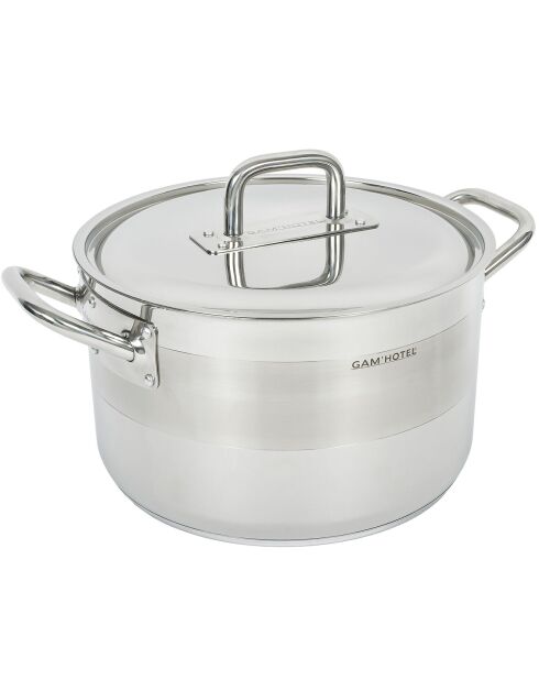 Marmite induction avec couvercle inox - D.32 cm