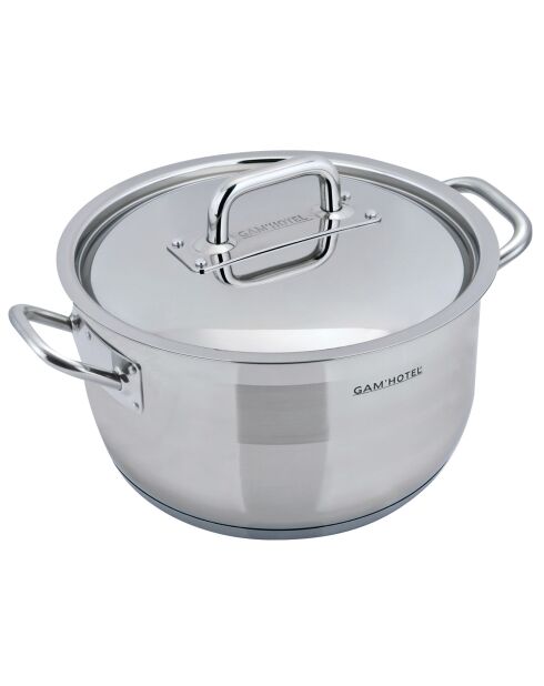 Induktionstopf mit Edelstahldeckel - D.36 cm