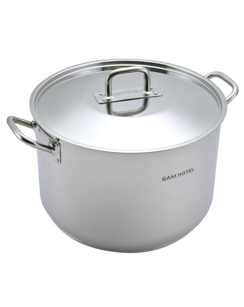 Induktionstopf mit Edelstahldeckel - D.38 cm