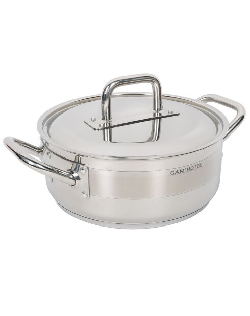 Faitout induction avec couvercle inox - D.32 cm