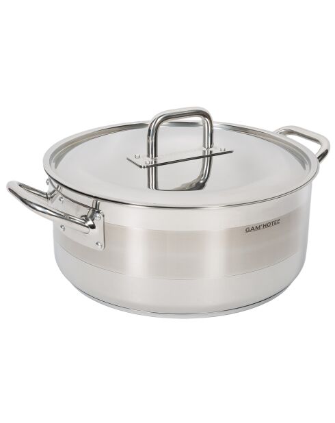 Faitout induction avec couvercle inox - D.36 cm