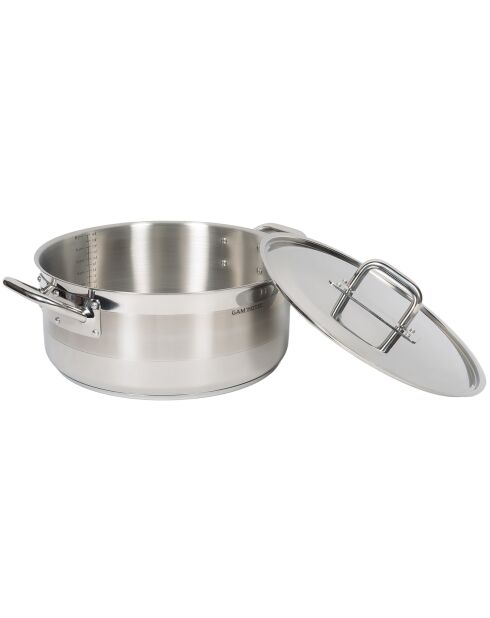 Faitout induction avec couvercle inox - D.36 cm
