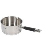 5 Casseroles induction inox argenté/noir - D.12/14/16/18/20 cm