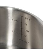 5 Casseroles induction inox argenté/noir - D.12/14/16/18/20 cm