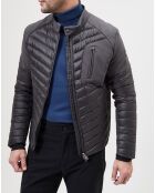 Veste bi-matière matelassée grise