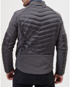 Veste bi-matière matelassée grise