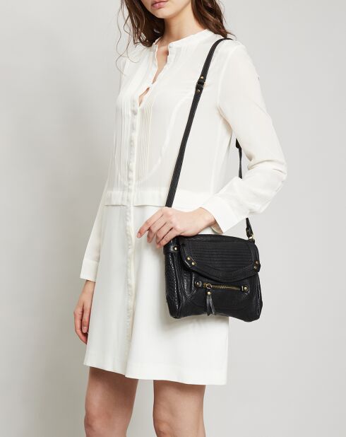 Giulia schwarze Tasche aus Lammfell - 23,5 x 3 x 19,5 cm