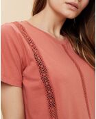 T-Shirt Eleonore Broderies rose
