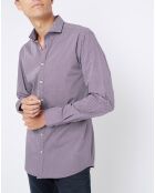 Chemise slim Lizzie fleurs géométriques violet/blanc