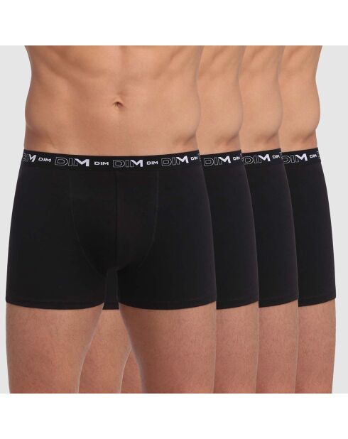 4 Boxers Coton Strech noirs