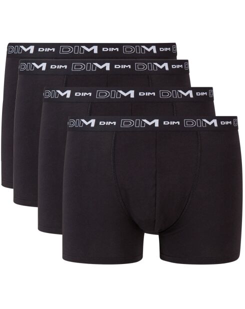 4 Boxers Coton Strech noirs