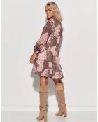 Robe Lina marron/rose