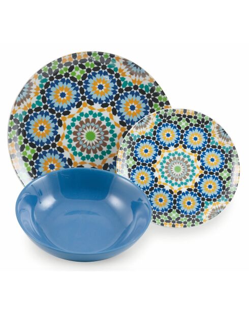 Marrakech veelkleurig tafelservies - 18 stuks