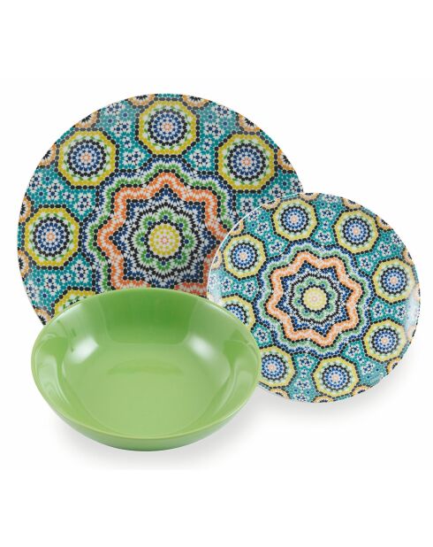 Servicio de mesa multicolor de Marrakech - 18 piezas