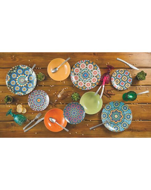Marrakech veelkleurig tafelservies - 18 stuks