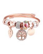 Bracelet jonc Evacoral en Rhodium doré rose