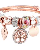 Bracelet jonc Evacoral en Rhodium doré rose