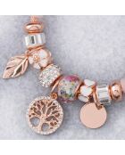 Bracelet jonc Evacoral en Rhodium doré rose