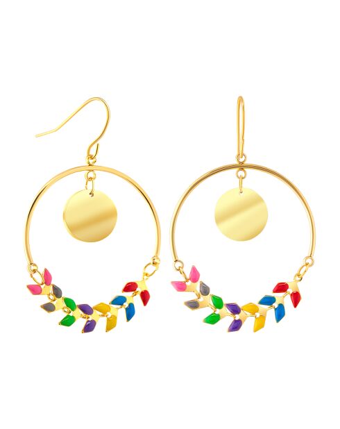 Boucles d'oreilles Noguela en Acier doré/multicolore