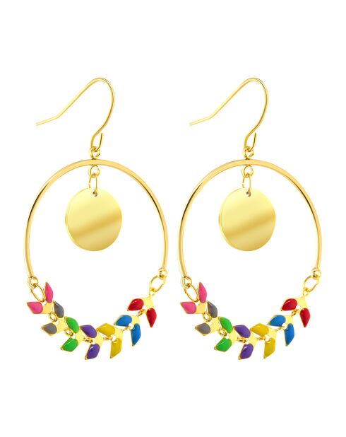 Noguela Ohrringe aus goldenem/mehrfarbigem Stahl