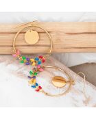 Boucles d'oreilles Noguela en Acier doré/multicolore