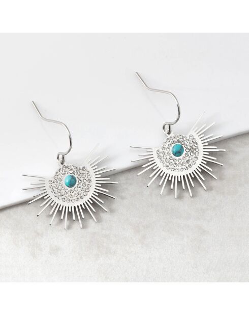 Asol Ohrringe aus Silber, Stahl und Türkis