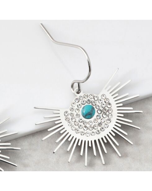 Asol Ohrringe aus Silber, Stahl und Türkis