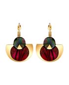 Boucles d'oreilles Tanzania en Nacre doré/rouge