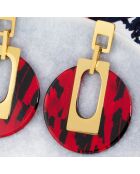 Ohrringe Baltimore aus goldenem und rotem Stahl