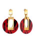 Ohrringe Baltimore aus goldenem und rotem Stahl