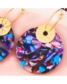 Boucles d'oreilles Astros en Acier doré/multicolore