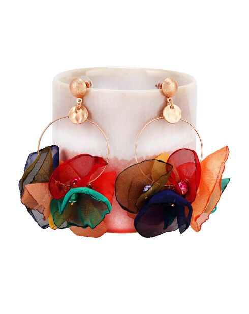 Boucles d'oreilles Flowers Bouquet doré/multicolore