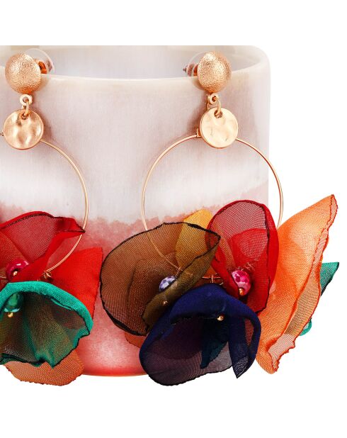 Boucles d'oreilles Flowers Bouquet doré/multicolore