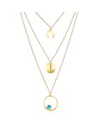 Collier Dysqual en Acier doré & Turquoise