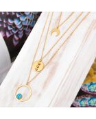 Collier Dysqual en Acier doré & Turquoise
