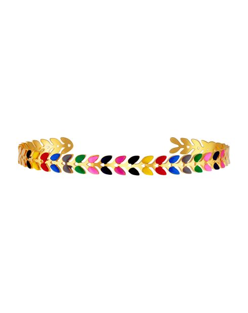 Bracelet jonc Noguera en Acier doré/multicolore