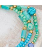 Ofelie armband in goud/blauw/groen staal