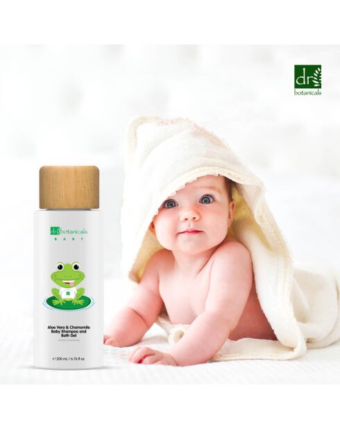 Shampooing & Gel Douche pour Bébé à l'Aloe Vera et Camomille 200 ml