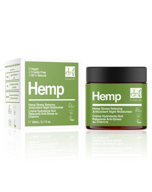 Ontspannende en antioxiderende nachtcrème met hennepolie 60 ml