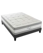 Ensemble matelas Royal 5 étoiles  & sommier en bois gris/blanc - 140x200 cm