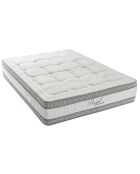 Ensemble matelas Royal 5 étoiles  & sommier en bois gris/blanc - 140x200 cm