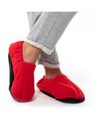 Chaussons chauffants micro-ondes rouges