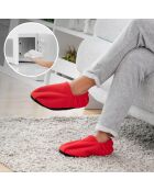 Chaussons chauffants micro-ondes rouges