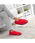 Chaussons chauffants micro-ondes rouges