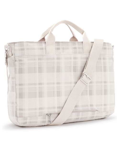 Sac à main Miho M soft plaid ivoire - 29.5x40x10 cm